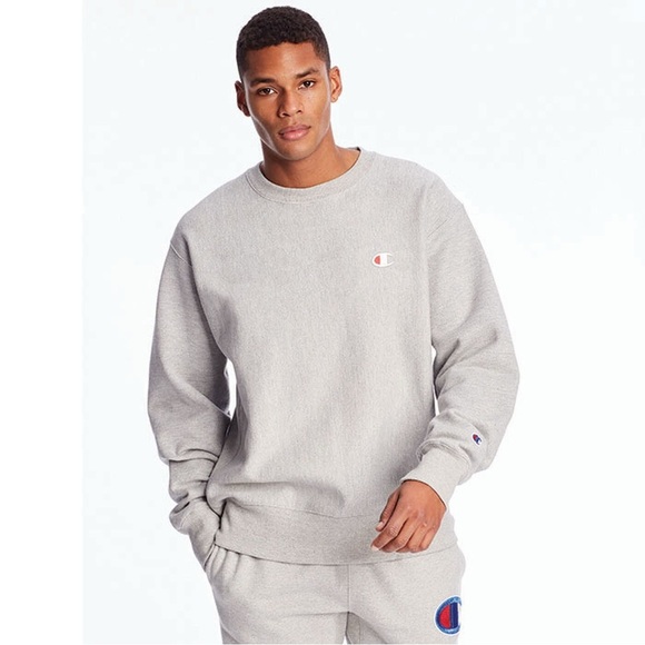 Champion Reverse Weave Crewneck Sweatshirt - Heather Grey - Size Medium - Picture 1 of 9
